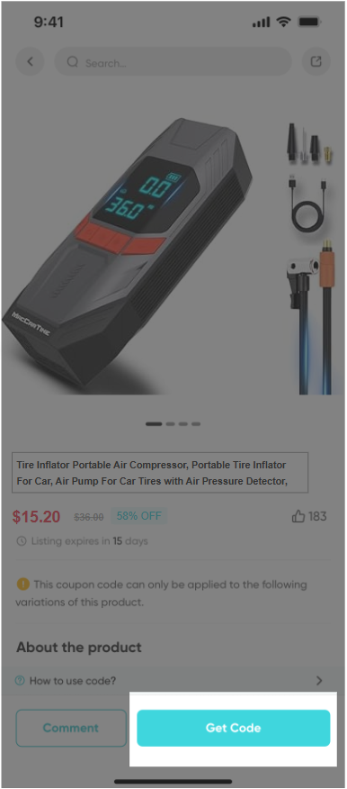 Get promo code